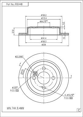 FI.BA FBD448 - Спирачен диск vvparts.bg