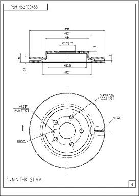 FI.BA FBD453 - Спирачен диск vvparts.bg