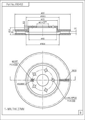 FI.BA FBD452 - Спирачен диск vvparts.bg