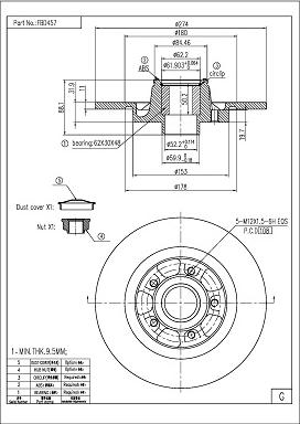 FI.BA FBD457 - Спирачен диск vvparts.bg