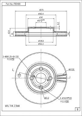 FI.BA FBD469 - Спирачен диск vvparts.bg