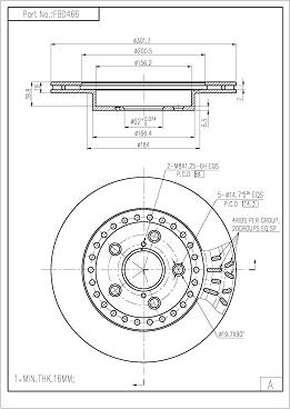 FI.BA FBD466 - Спирачен диск vvparts.bg