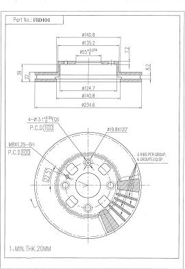 FI.BA FBD404 - Спирачен диск vvparts.bg