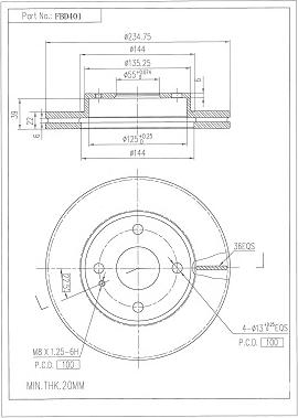 FI.BA FBD401 - Спирачен диск vvparts.bg