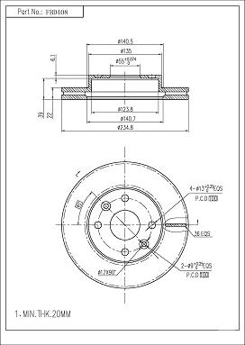 FI.BA FBD408 - Спирачен диск vvparts.bg