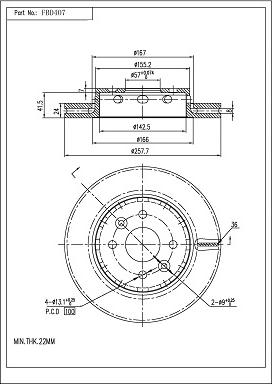 FI.BA FBD407 - Спирачен диск vvparts.bg