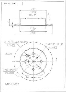 FI.BA FBD414 - Спирачен диск vvparts.bg