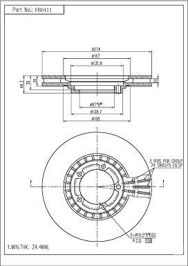 FI.BA FBD411 - Спирачен диск vvparts.bg