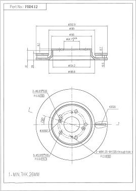 FI.BA FBD412 - Спирачен диск vvparts.bg