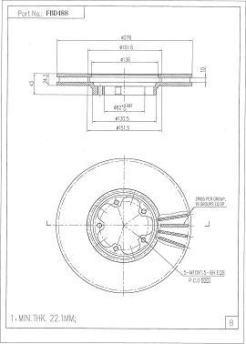 FI.BA FBD488 - Спирачен диск vvparts.bg