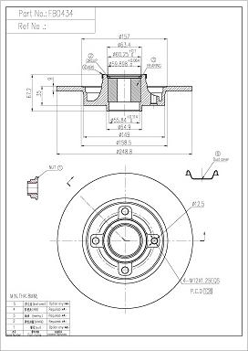 FI.BA FBD434 - Спирачен диск vvparts.bg