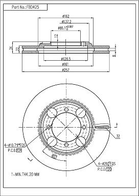 FI.BA FBD425 - Спирачен диск vvparts.bg