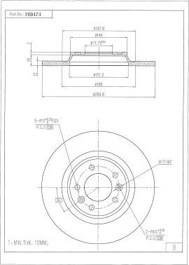 FI.BA FBD474 - Спирачен диск vvparts.bg