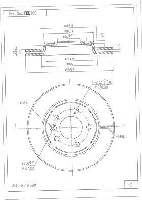 FI.BA FBD509 - Спирачен диск vvparts.bg