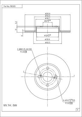 FI.BA FBD505 - Спирачен диск vvparts.bg