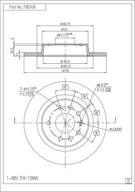 FI.BA FBD506 - Спирачен диск vvparts.bg