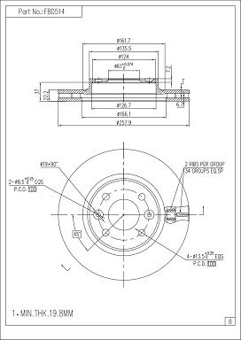 FI.BA FBD514 - Спирачен диск vvparts.bg