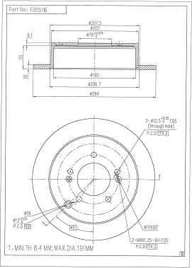 FI.BA FBD516 - Спирачен диск vvparts.bg