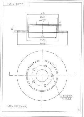 FI.BA FBD526 - Спирачен диск vvparts.bg