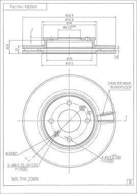 FI.BA FBD520 - Спирачен диск vvparts.bg