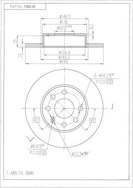 FI.BA FBD148 - Спирачен диск vvparts.bg