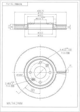 FI.BA FBD154 - Спирачен диск vvparts.bg