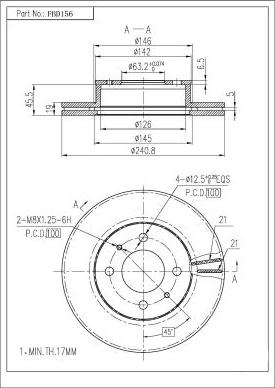 FI.BA FBD156 - Спирачен диск vvparts.bg