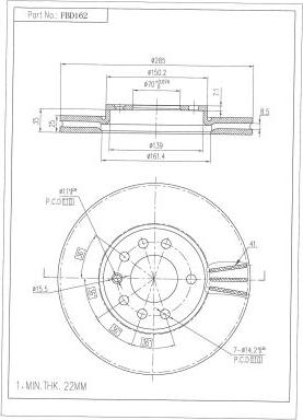 FI.BA FBD162 - Спирачен диск vvparts.bg