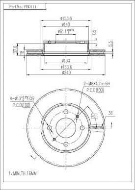 FI.BA FBD111 - Спирачен диск vvparts.bg