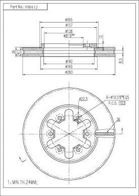 FI.BA FBD112 - Спирачен диск vvparts.bg