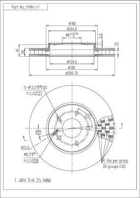 FI.BA FBD117 - Спирачен диск vvparts.bg