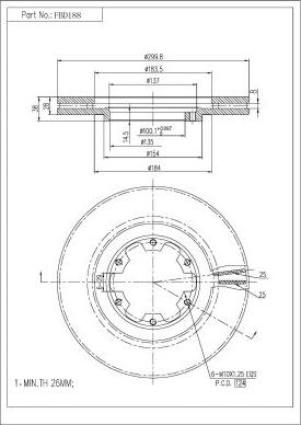 FI.BA FBD188 - Спирачен диск vvparts.bg