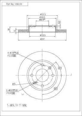 FI.BA FBD130 - Спирачен диск vvparts.bg