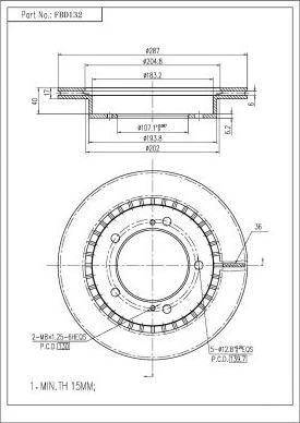 FI.BA FBD132 - Спирачен диск vvparts.bg