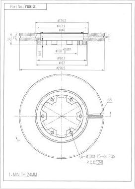 FI.BA FBD121 - Спирачен диск vvparts.bg