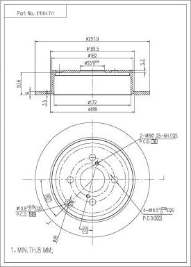 FI.BA FBD170 - Спирачен диск vvparts.bg