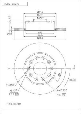 FI.BA FBD171 - Спирачен диск vvparts.bg