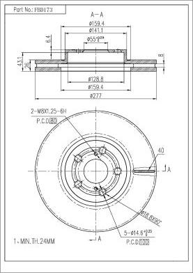 FI.BA FBD173 - Спирачен диск vvparts.bg