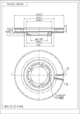 FI.BA FBD399 - Спирачен диск vvparts.bg