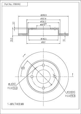 FI.BA FBD392 - Спирачен диск vvparts.bg