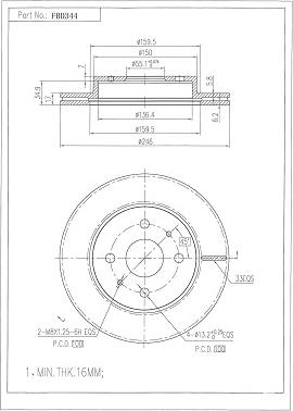 FI.BA FBD344 - Спирачен диск vvparts.bg