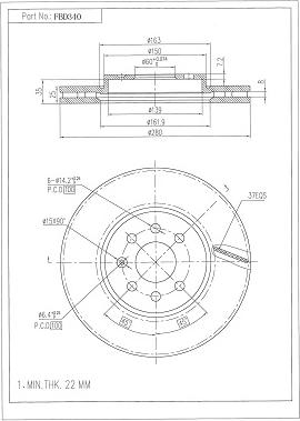 FI.BA FBD340 - Спирачен диск vvparts.bg