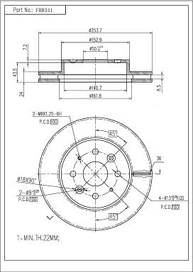 FI.BA FBD341 - Спирачен диск vvparts.bg