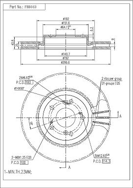 FI.BA FBD343 - Спирачен диск vvparts.bg