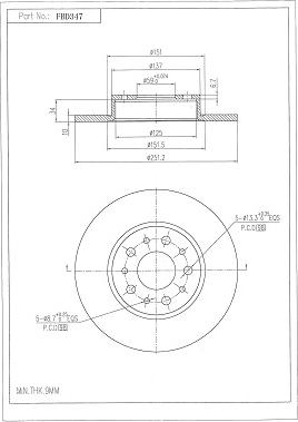 FI.BA FBD347 - Спирачен диск vvparts.bg