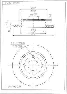 FI.BA FBD350 - Спирачен диск vvparts.bg