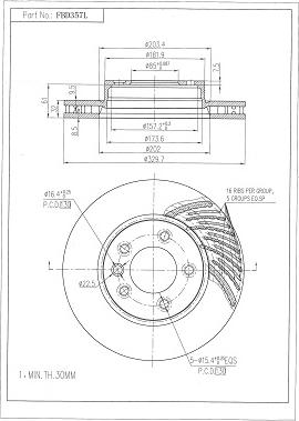 FI.BA FBD357L - Спирачен диск vvparts.bg