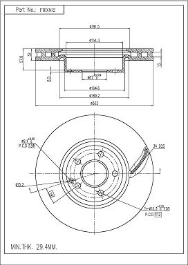 FI.BA FBD362 - Спирачен диск vvparts.bg