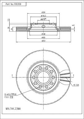 FI.BA FBD309 - Спирачен диск vvparts.bg