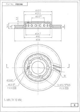 FI.BA FBD306 - Спирачен диск vvparts.bg